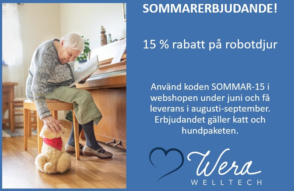 Robottieläimet edullisesti kesäksi. Nainen silittää robottikoiraa